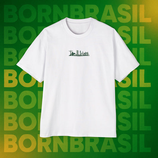 Camiseta Brasil – Skyline Nacional Hand-Drawn BornBrasil Oversized