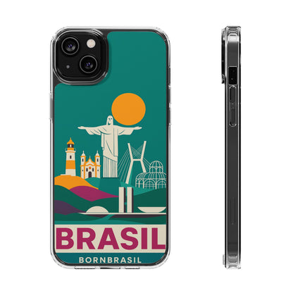 Capa MagSafe Transparente "Cartão Postal" – Monumentos do Brasil (iPhone 12 ao 16 Pro Max)