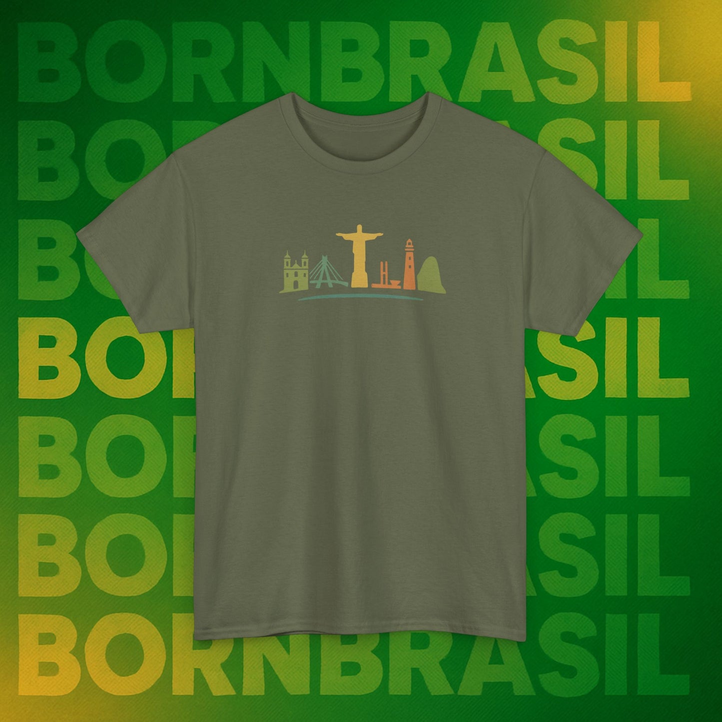 Camiseta Skyline Nacional – Arte Hand-Drawn BornBrasil