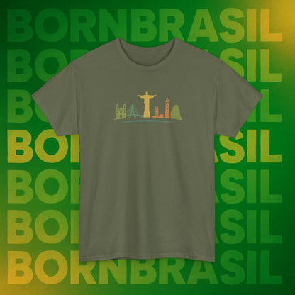 Camiseta Skyline Nacional – Arte Hand-Drawn BornBrasil