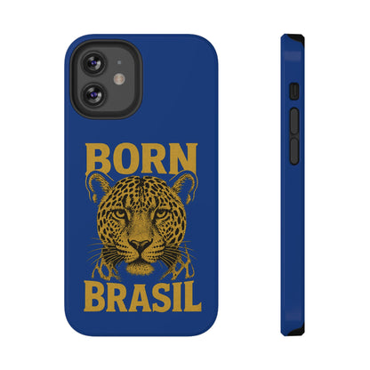 Capinha iPhone Impact-Resistant “Born Brasil Onça” – Proteção Premium do 11 ao 17 Pro Max | BornBrasil