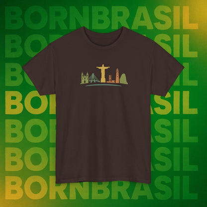 Camiseta Skyline Nacional – Arte Hand-Drawn BornBrasil