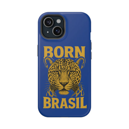 Capinha iPhone Impact-Resistant “Born Brasil Onça” – Proteção Premium do 11 ao 17 Pro Max | BornBrasil