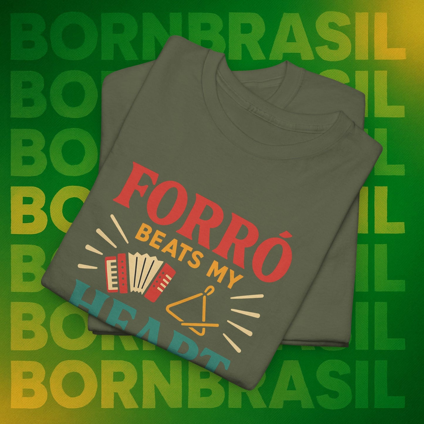 Camiseta Forró Beats My Heart – Cultura Nordestina BornBrasil