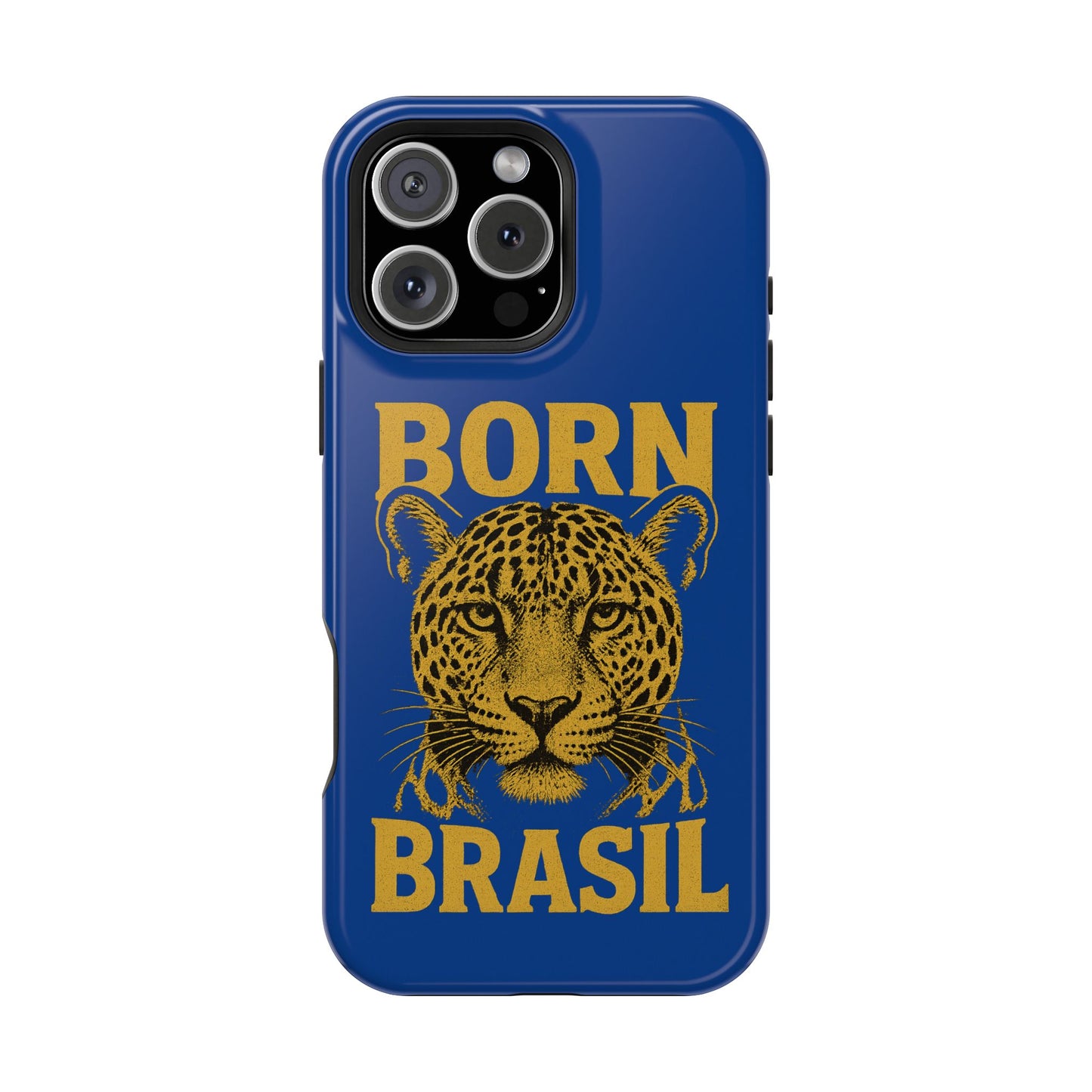 Capinha iPhone Impact-Resistant “Born Brasil Onça” – Proteção Premium do 11 ao 17 Pro Max | BornBrasil