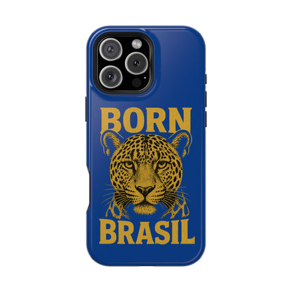 Capinha iPhone Impact-Resistant “Born Brasil Onça” – Proteção Premium do 11 ao 17 Pro Max | BornBrasil