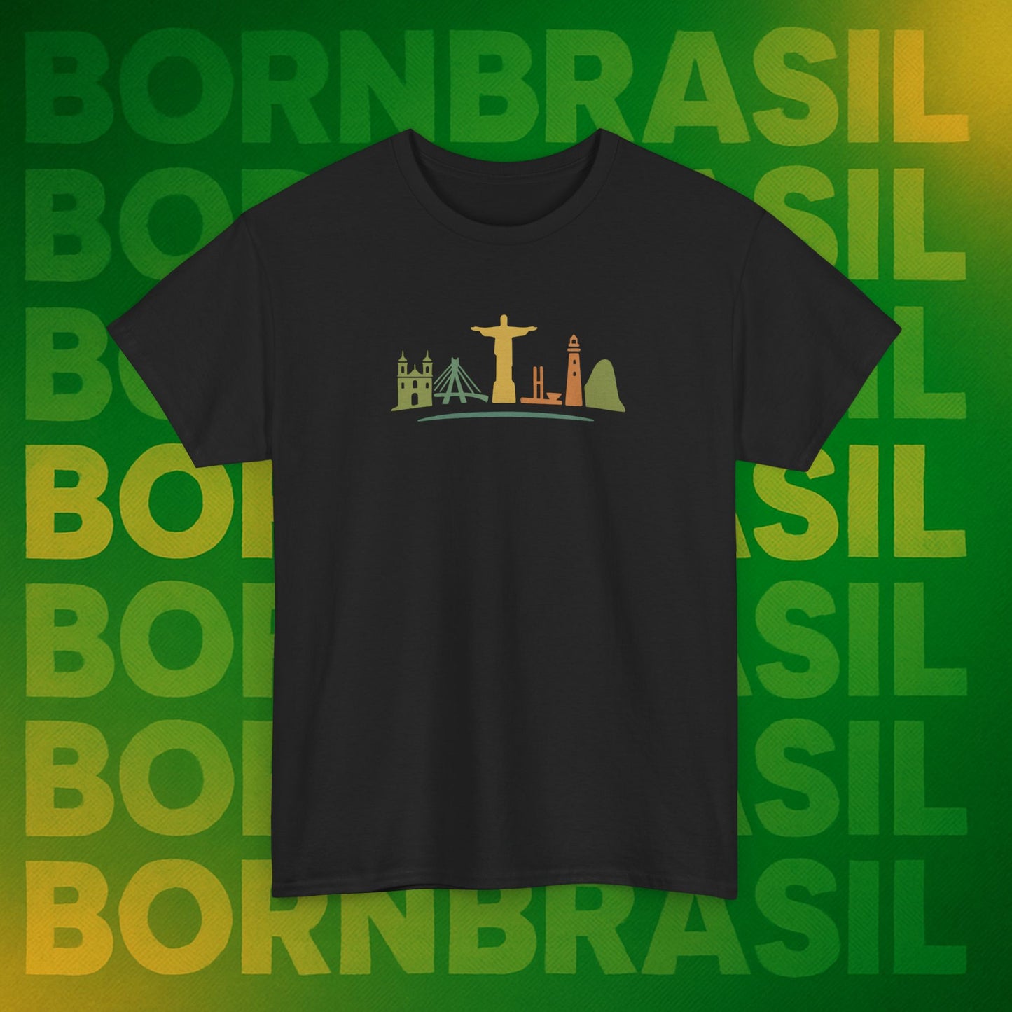 Camiseta Skyline Nacional – Arte Hand-Drawn BornBrasil