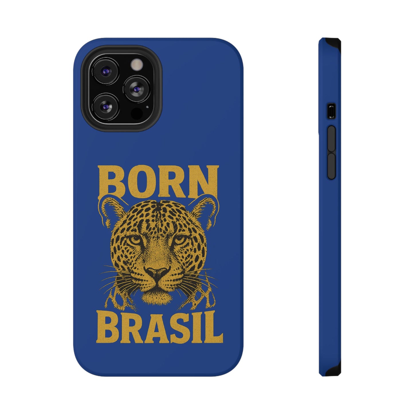Capinha iPhone Impact-Resistant “Born Brasil Onça” – Proteção Premium do 11 ao 17 Pro Max | BornBrasil