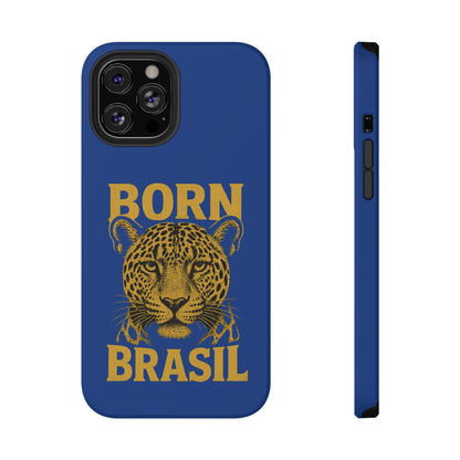Capinha iPhone Impact-Resistant “Born Brasil Onça” – Proteção Premium do 11 ao 17 Pro Max | BornBrasil