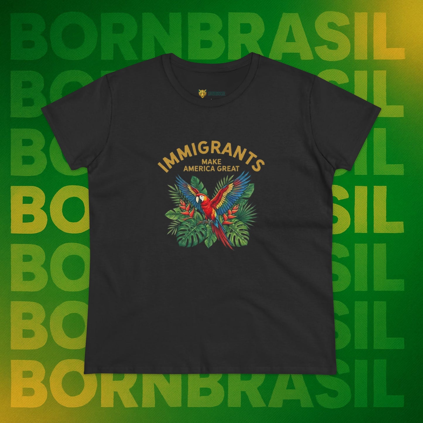 Camiseta Babylook Feminina “Immigrants Make America Great” – Orgulho Imigrante | BornBrasil