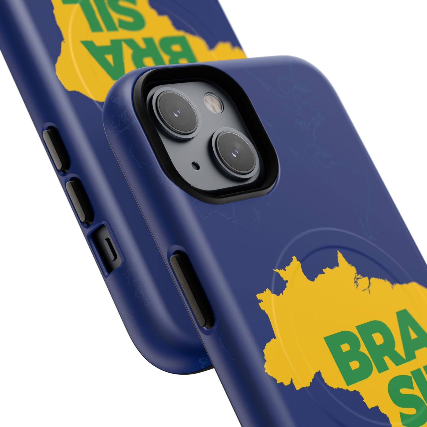 Capa MagSafe iPhone "BRASIL" Mapa Mundi - Case Magnética Premium (iPhone 13 ao 17 Pro Max)