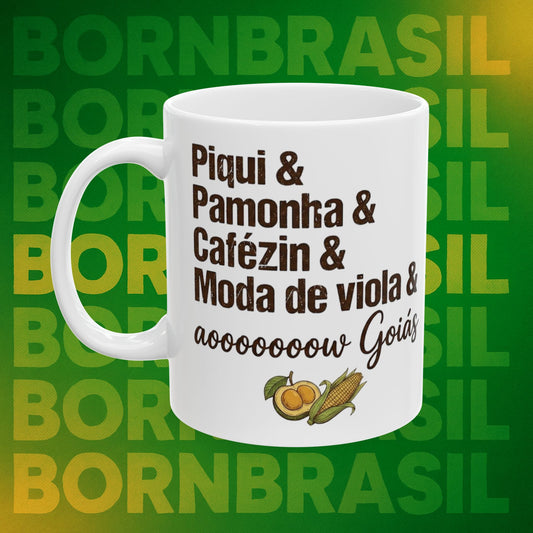 Caneca de Cerâmica "Alma Goiana" – Piqui, Viola & Cafézin