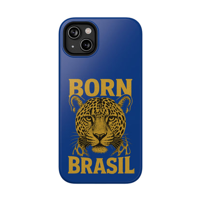Capinha iPhone Impact-Resistant “Born Brasil Onça” – Proteção Premium do 11 ao 17 Pro Max | BornBrasil