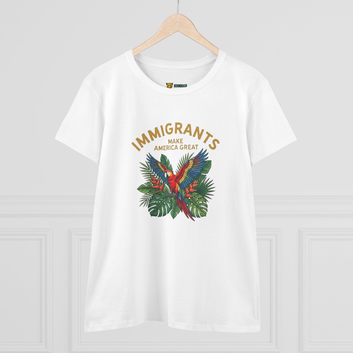 Camiseta Babylook Feminina “Immigrants Make America Great” – Orgulho Imigrante | BornBrasil