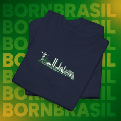 Camiseta Brasil – Skyline Nacional Hand-Drawn BornBrasil