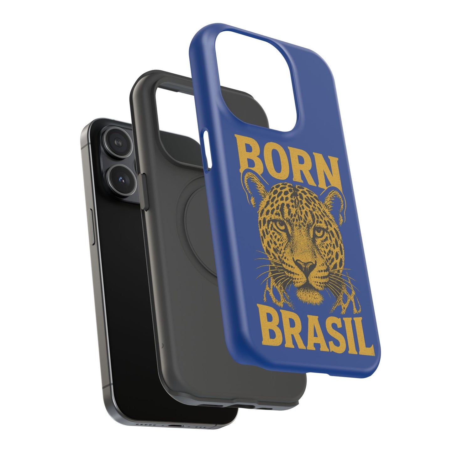 Capinha iPhone Impact-Resistant “Born Brasil Onça” – Proteção Premium do 11 ao 17 Pro Max | BornBrasil