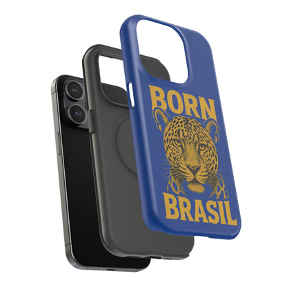 Capinha iPhone Impact-Resistant “Born Brasil Onça” – Proteção Premium do 11 ao 17 Pro Max | BornBrasil