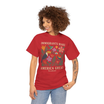 Camiseta Feminina Immigrants Make America Great – Floresta Brasileira | BornBrasil