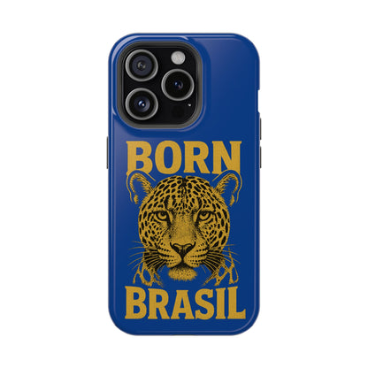 Capinha iPhone Impact-Resistant “Born Brasil Onça” – Proteção Premium do 11 ao 17 Pro Max | BornBrasil