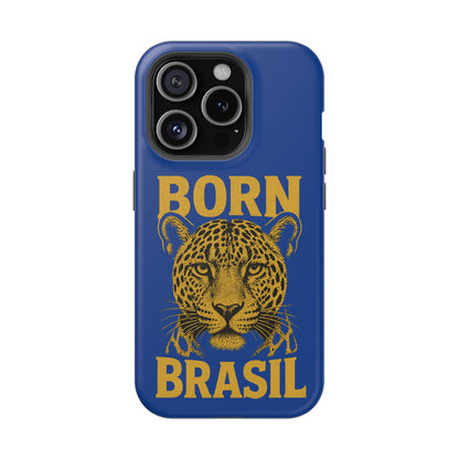 Capinha iPhone Impact-Resistant “Born Brasil Onça” – Proteção Premium do 11 ao 17 Pro Max | BornBrasil