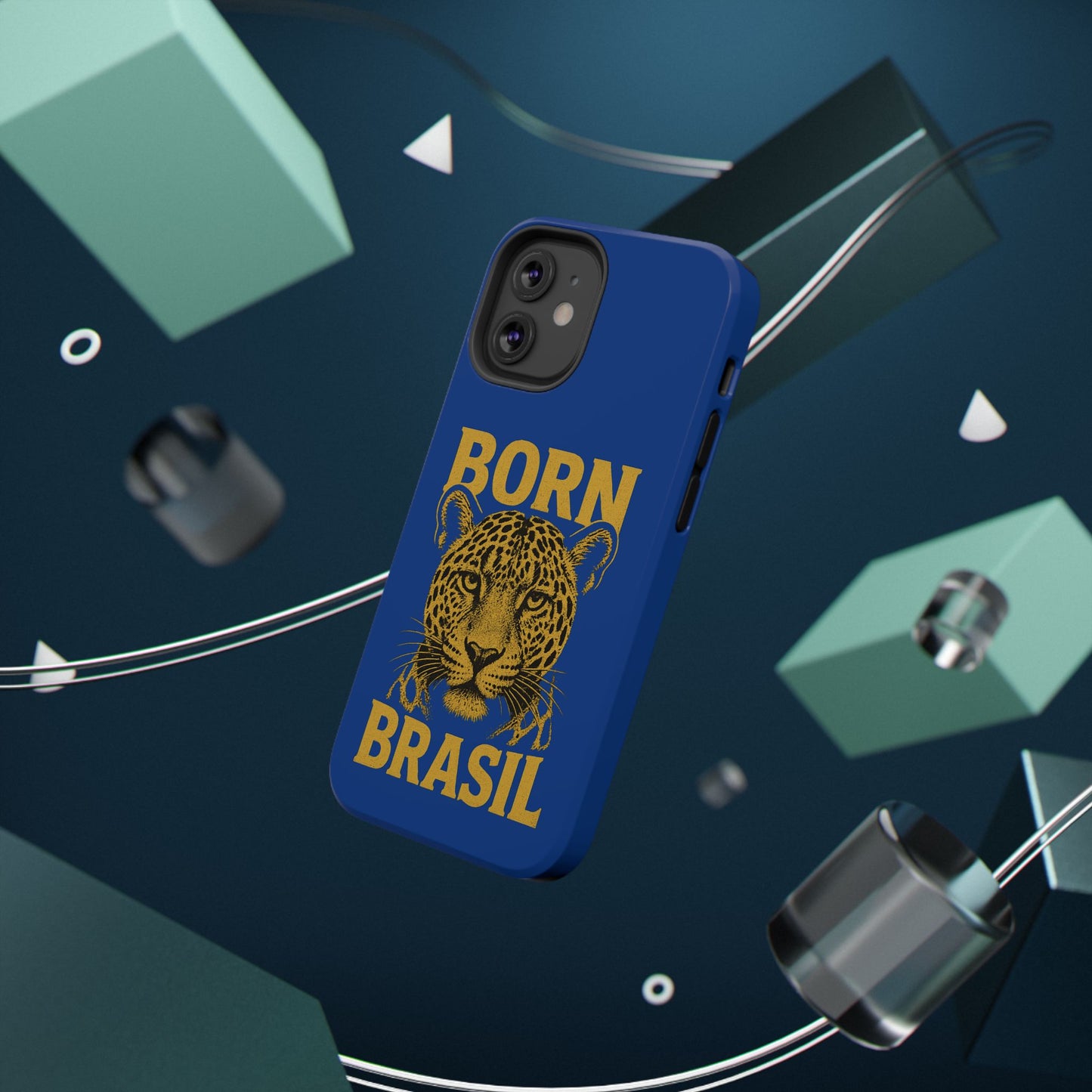 Capinha iPhone Impact-Resistant “Born Brasil Onça” – Proteção Premium do 11 ao 17 Pro Max | BornBrasil