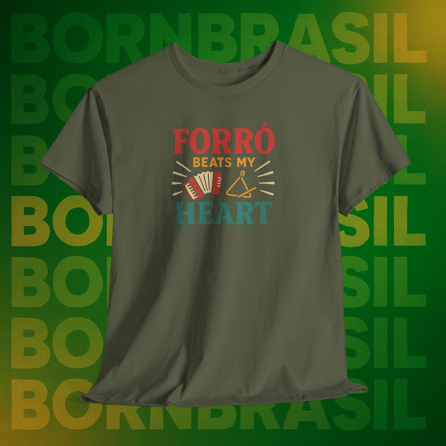 Camiseta Forró Beats My Heart – Cultura Nordestina BornBrasil