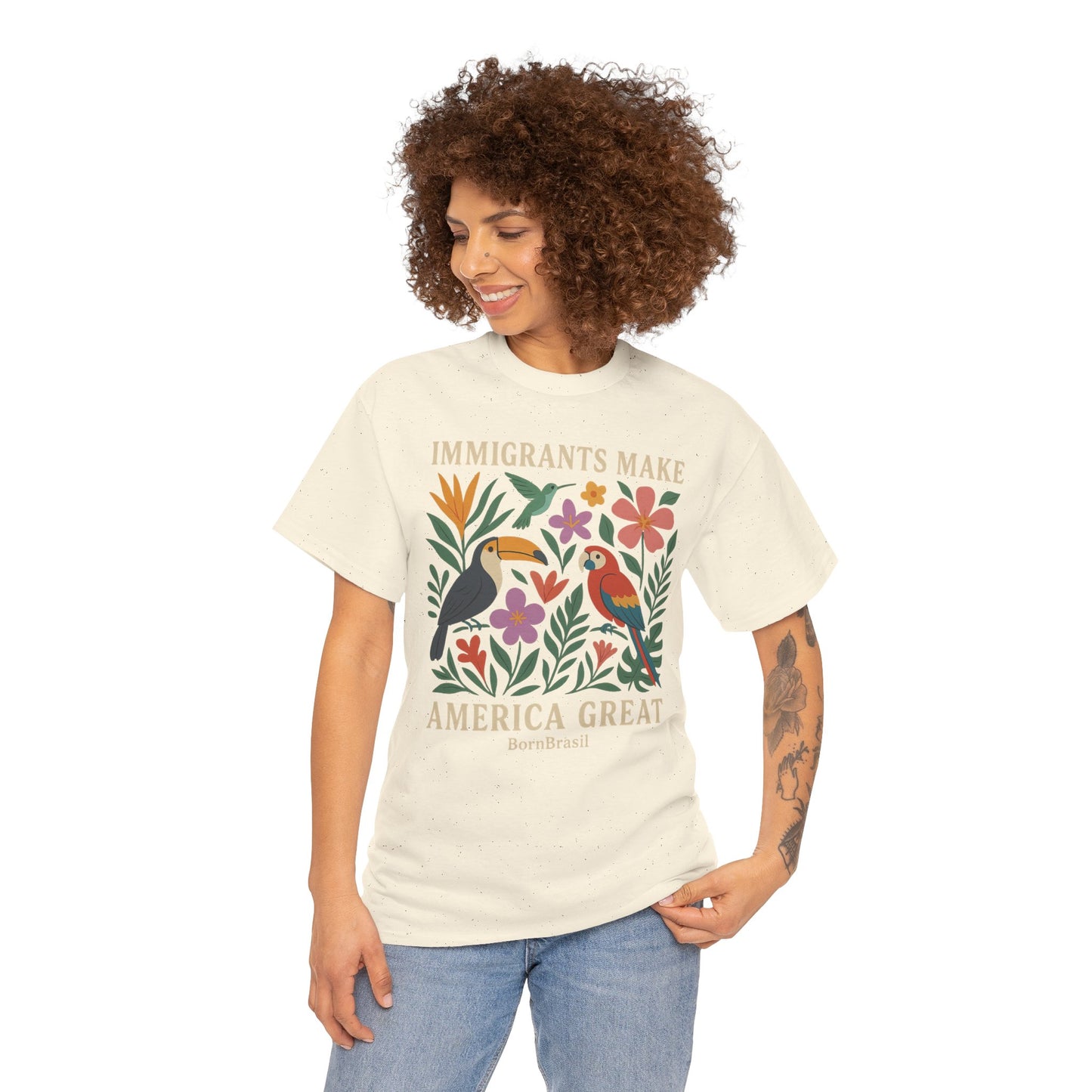 Camiseta Feminina Immigrants Make America Great – Floresta Brasileira | BornBrasil