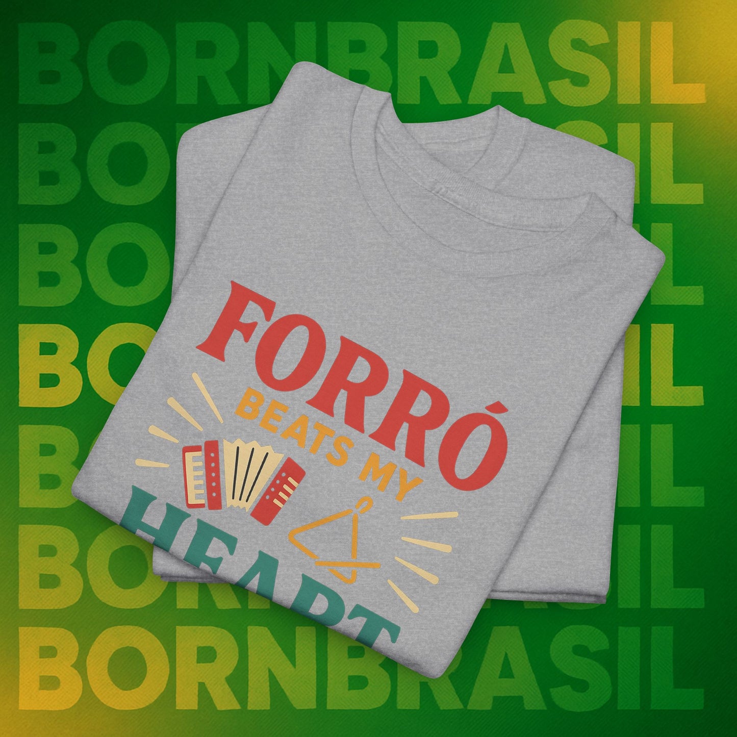 Camiseta Forró Beats My Heart – Cultura Nordestina BornBrasil