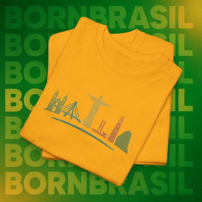 Camiseta Skyline Nacional – Arte Hand-Drawn BornBrasil