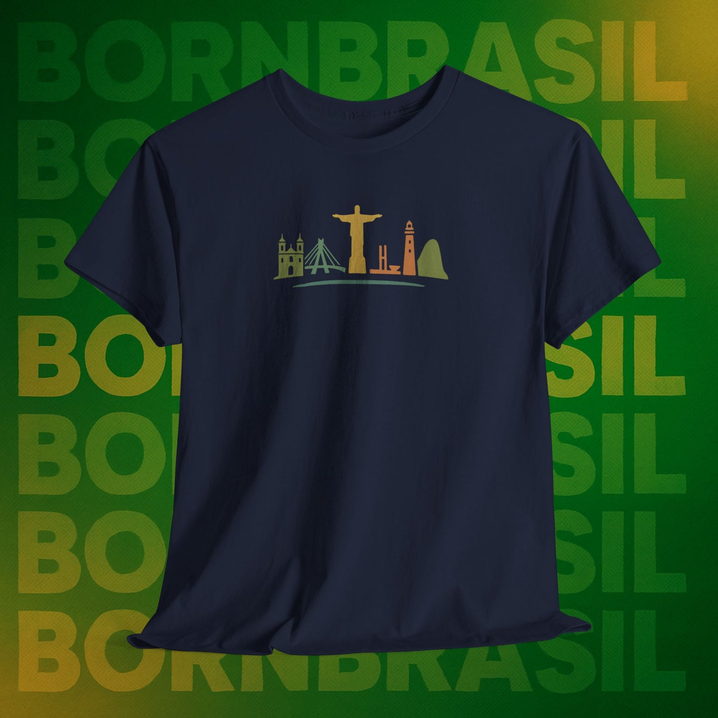 Camiseta Skyline Nacional – Arte Hand-Drawn BornBrasil