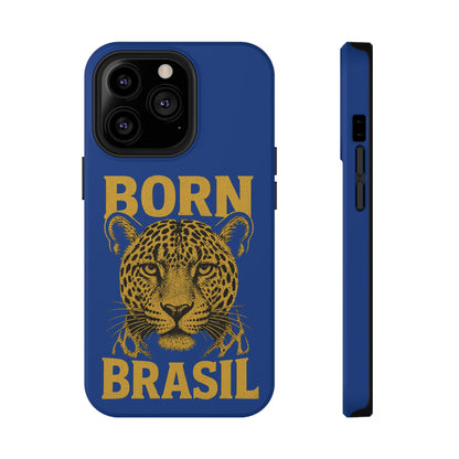 Capinha iPhone Impact-Resistant “Born Brasil Onça” – Proteção Premium do 11 ao 17 Pro Max | BornBrasil