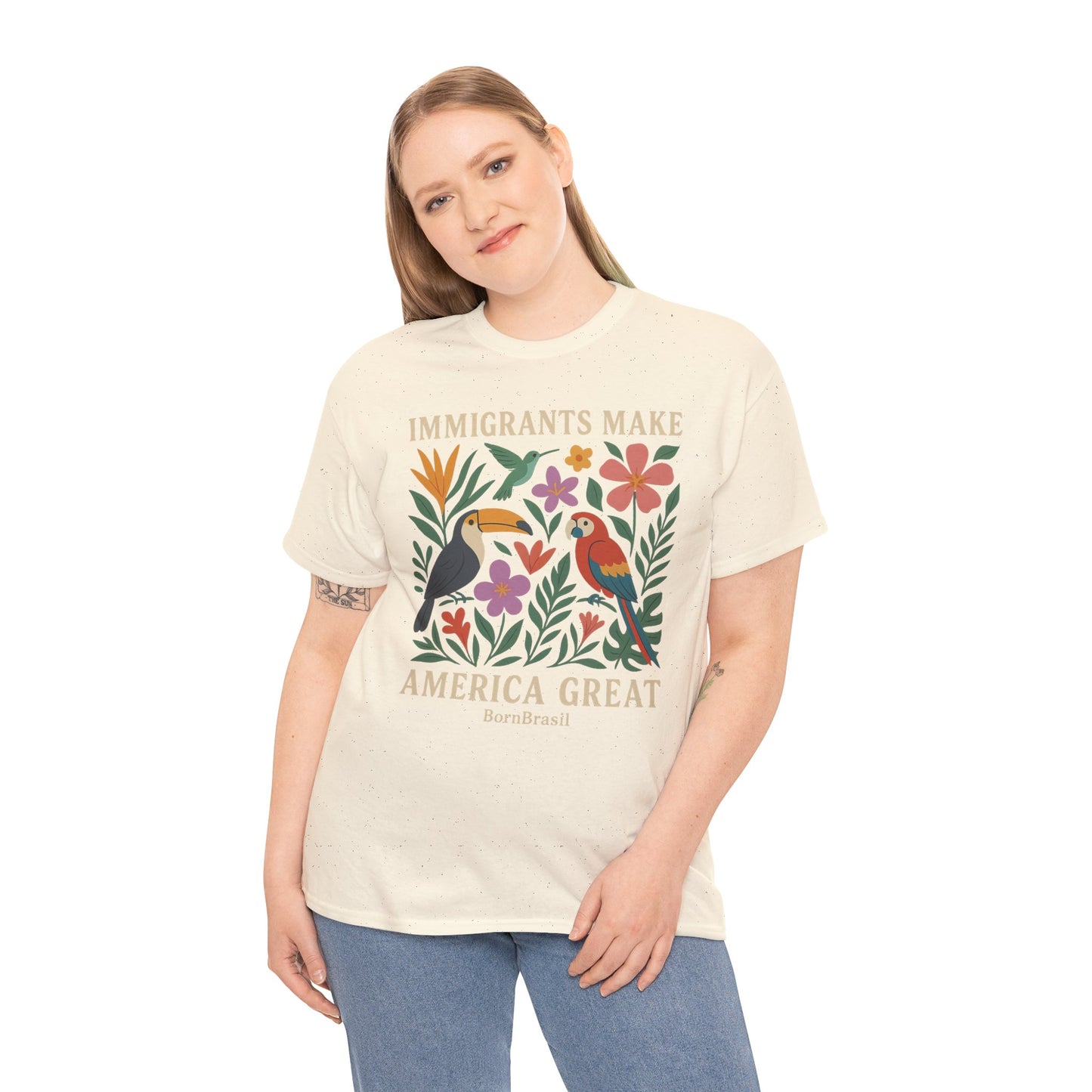 Camiseta Feminina Immigrants Make America Great – Floresta Brasileira | BornBrasil
