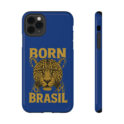 Capinha iPhone Impact-Resistant “Born Brasil Onça” – Proteção Premium do 11 ao 17 Pro Max | BornBrasil