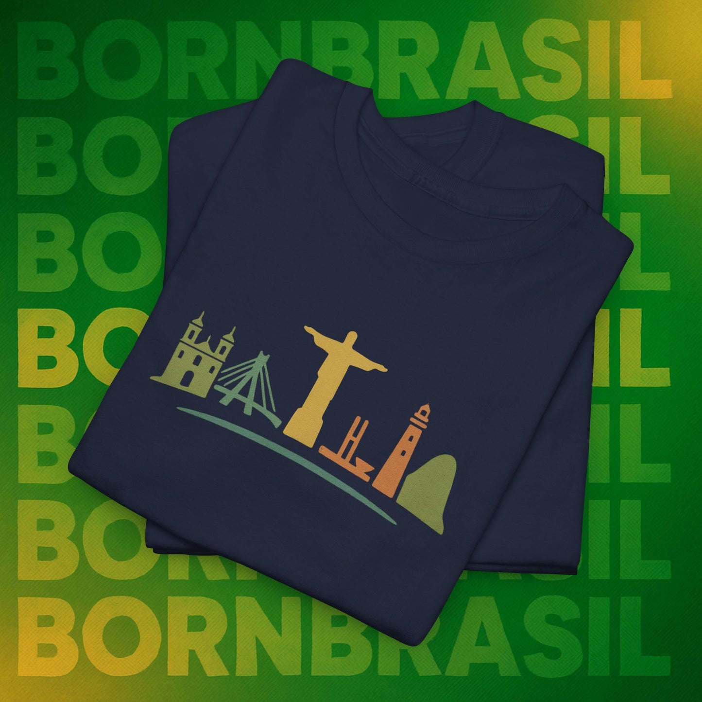 Camiseta Skyline Nacional – Arte Hand-Drawn BornBrasil