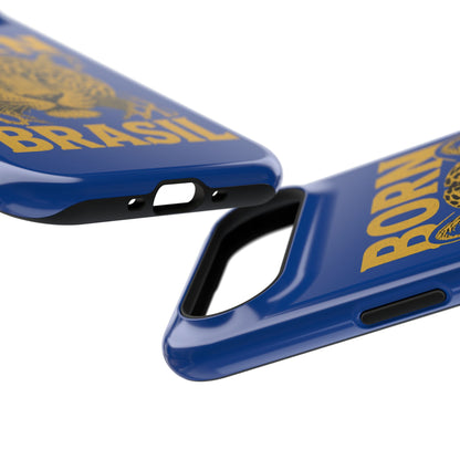 Capinha iPhone Impact-Resistant “Born Brasil Onça” – Proteção Premium do 11 ao 17 Pro Max | BornBrasil