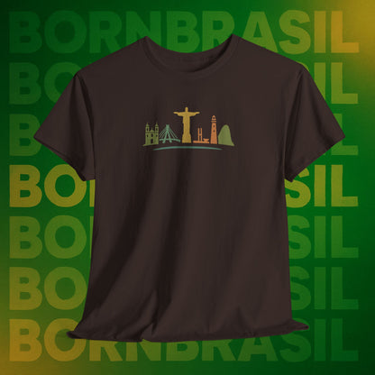 Camiseta Skyline Nacional – Arte Hand-Drawn BornBrasil
