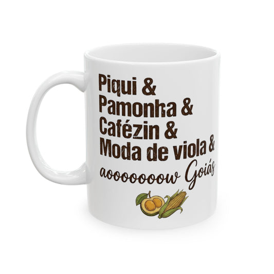 Caneca de Cerâmica "Alma Goiana" – Piqui, Viola & Cafézin