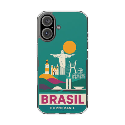 Capa MagSafe Transparente "Cartão Postal" – Monumentos do Brasil (iPhone 12 ao 16 Pro Max)