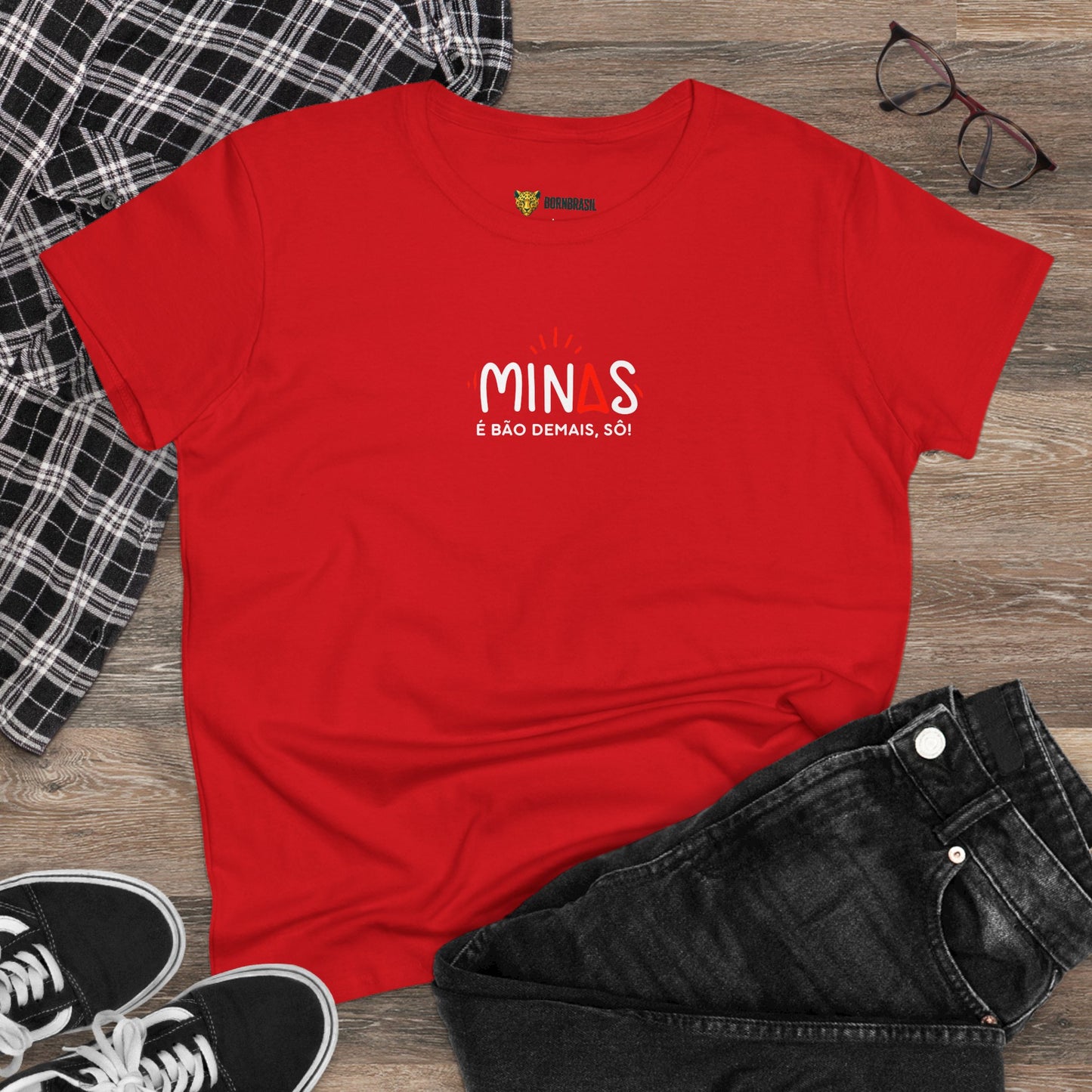 Camiseta Feminina Baby Look Minas é Bão Demais -