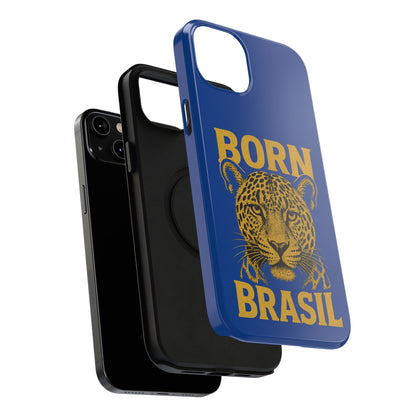 Capinha iPhone Impact-Resistant “Born Brasil Onça” – Proteção Premium do 11 ao 17 Pro Max | BornBrasil