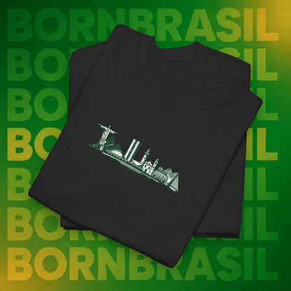 Camiseta Brasil – Skyline Nacional Hand-Drawn BornBrasil
