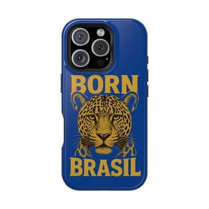 Capinha iPhone Impact-Resistant “Born Brasil Onça” – Proteção Premium do 11 ao 17 Pro Max | BornBrasil