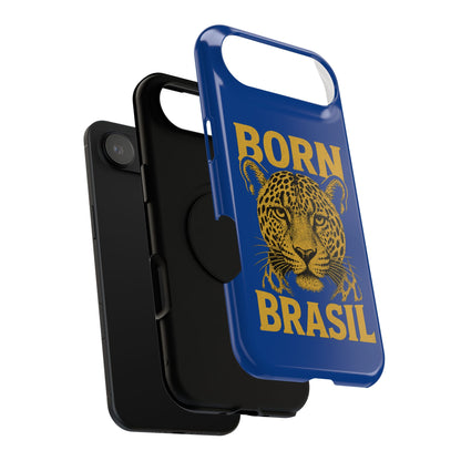 Capinha iPhone Impact-Resistant “Born Brasil Onça” – Proteção Premium do 11 ao 17 Pro Max | BornBrasil