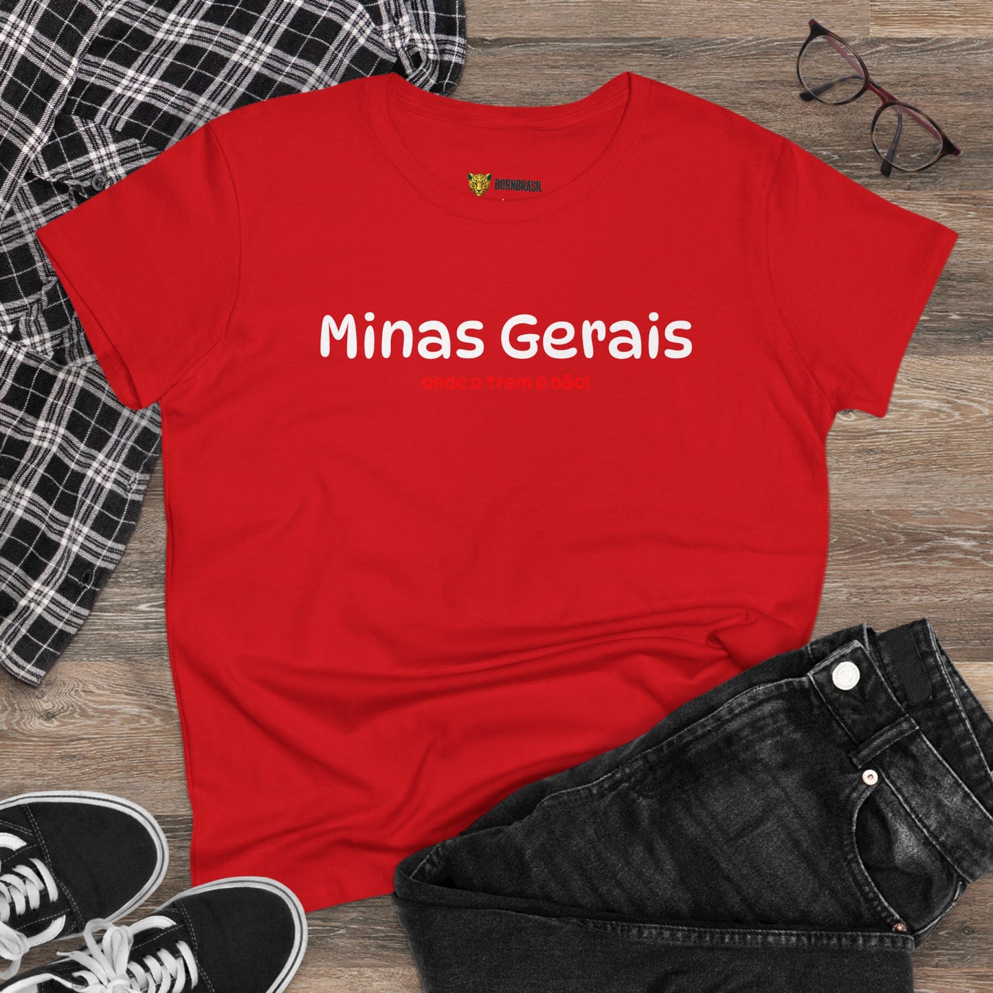 Camiseta Babylook Feminina “Minas Gerais – Onde o Trem é Bão” – Orgulho Mineiro | BornBrasil