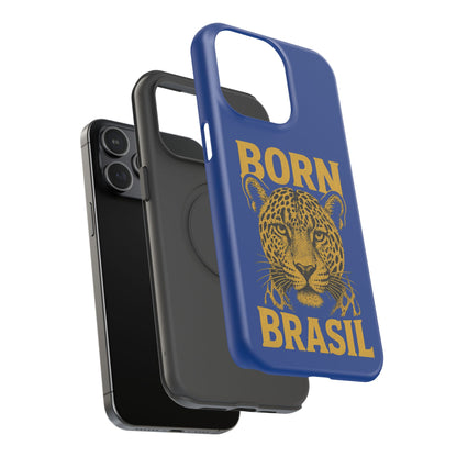 Capinha iPhone Impact-Resistant “Born Brasil Onça” – Proteção Premium do 11 ao 17 Pro Max | BornBrasil