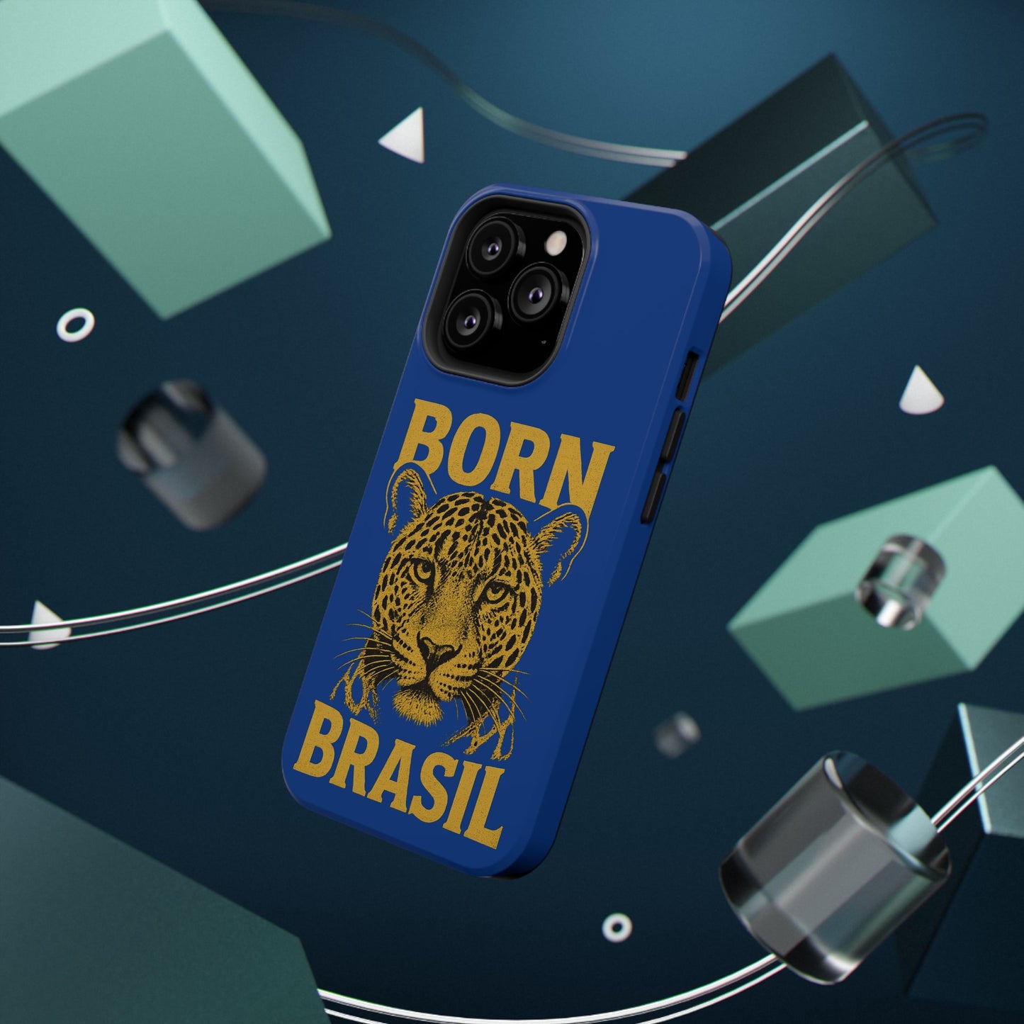 Capinha iPhone Impact-Resistant “Born Brasil Onça” – Proteção Premium do 11 ao 17 Pro Max | BornBrasil