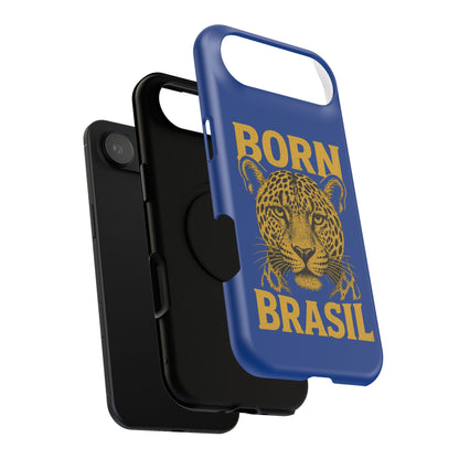 Capinha iPhone Impact-Resistant “Born Brasil Onça” – Proteção Premium do 11 ao 17 Pro Max | BornBrasil