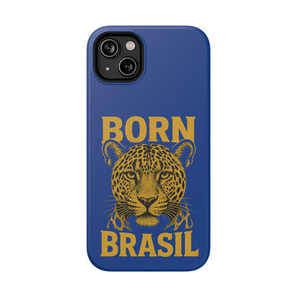 Capinha iPhone Impact-Resistant “Born Brasil Onça” – Proteção Premium do 11 ao 17 Pro Max | BornBrasil