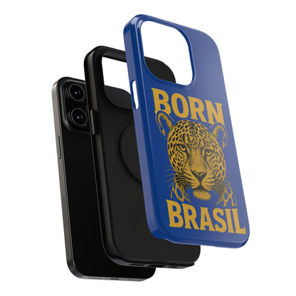 Capinha iPhone Impact-Resistant “Born Brasil Onça” – Proteção Premium do 11 ao 17 Pro Max | BornBrasil
