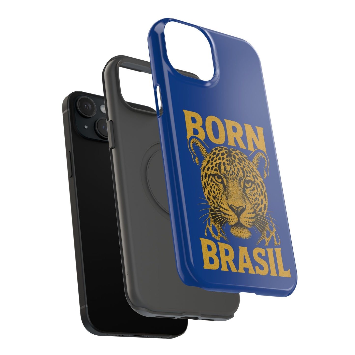Capinha iPhone Impact-Resistant “Born Brasil Onça” – Proteção Premium do 11 ao 17 Pro Max | BornBrasil